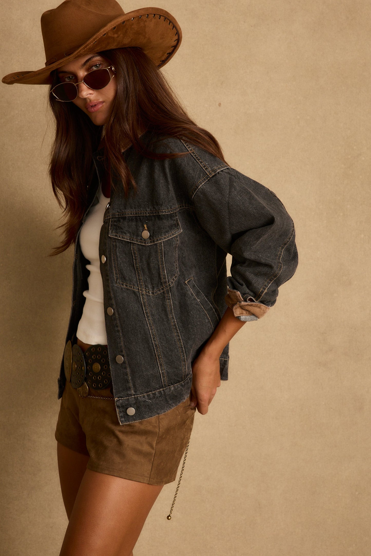 Hayes Washed Black Denim Barn Jacket