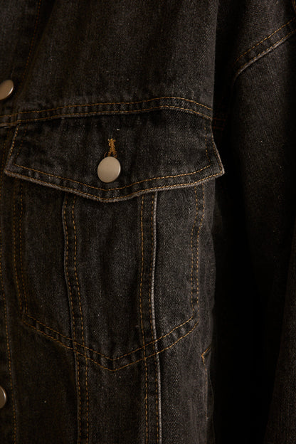 Hayes Washed Black Denim Barn Jacket