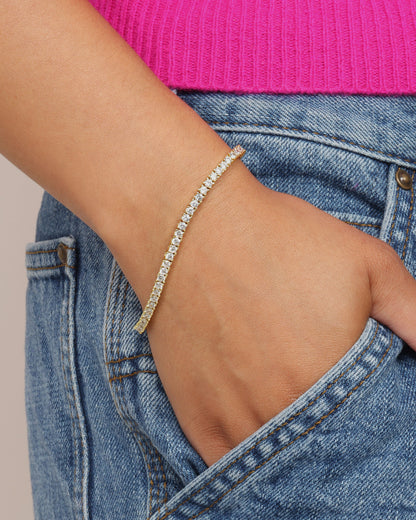 Heiress Tennis Bracelet 3mm - Gold|White Diamondettes