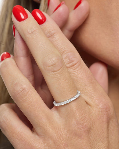 Heiress Ring 2mm - Silver|White Diamondettes