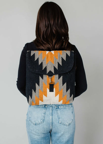 Black, Gray, Mustard & Cream Aztec Backpack