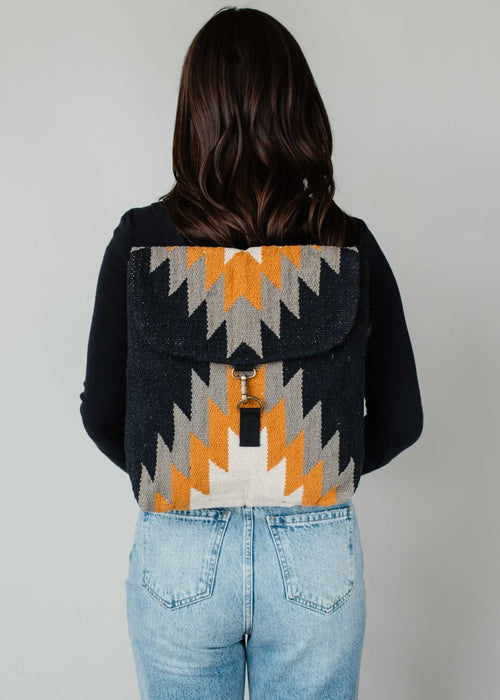 Black, Gray, Mustard & Cream Aztec Backpack