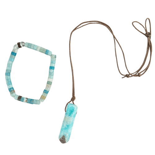 Blue and Gold Amazonite Duo #175