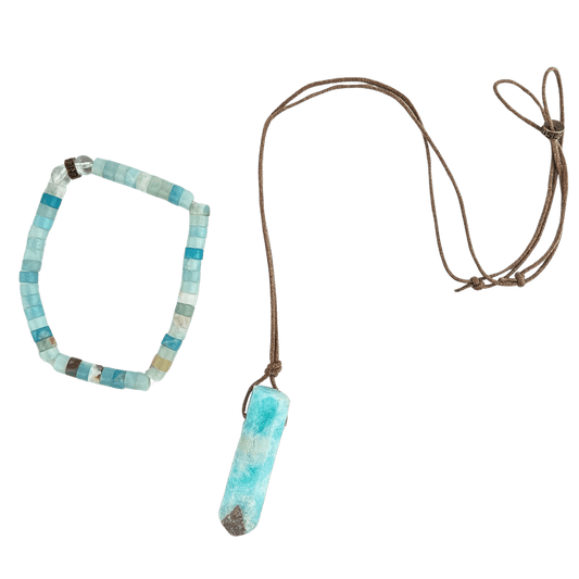 Blue and Gold Amazonite Duo #175