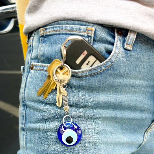 Evil Eye Glass Keychain