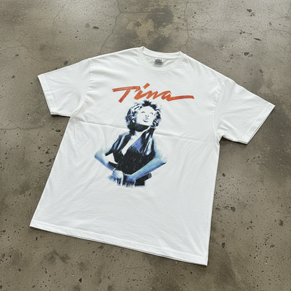 89 Simply The Best- Tina Vintage Washed White T-Shirt