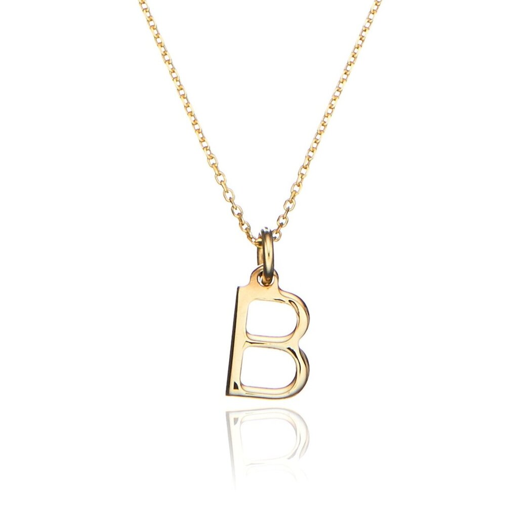 Gold Initial Letter Necklace