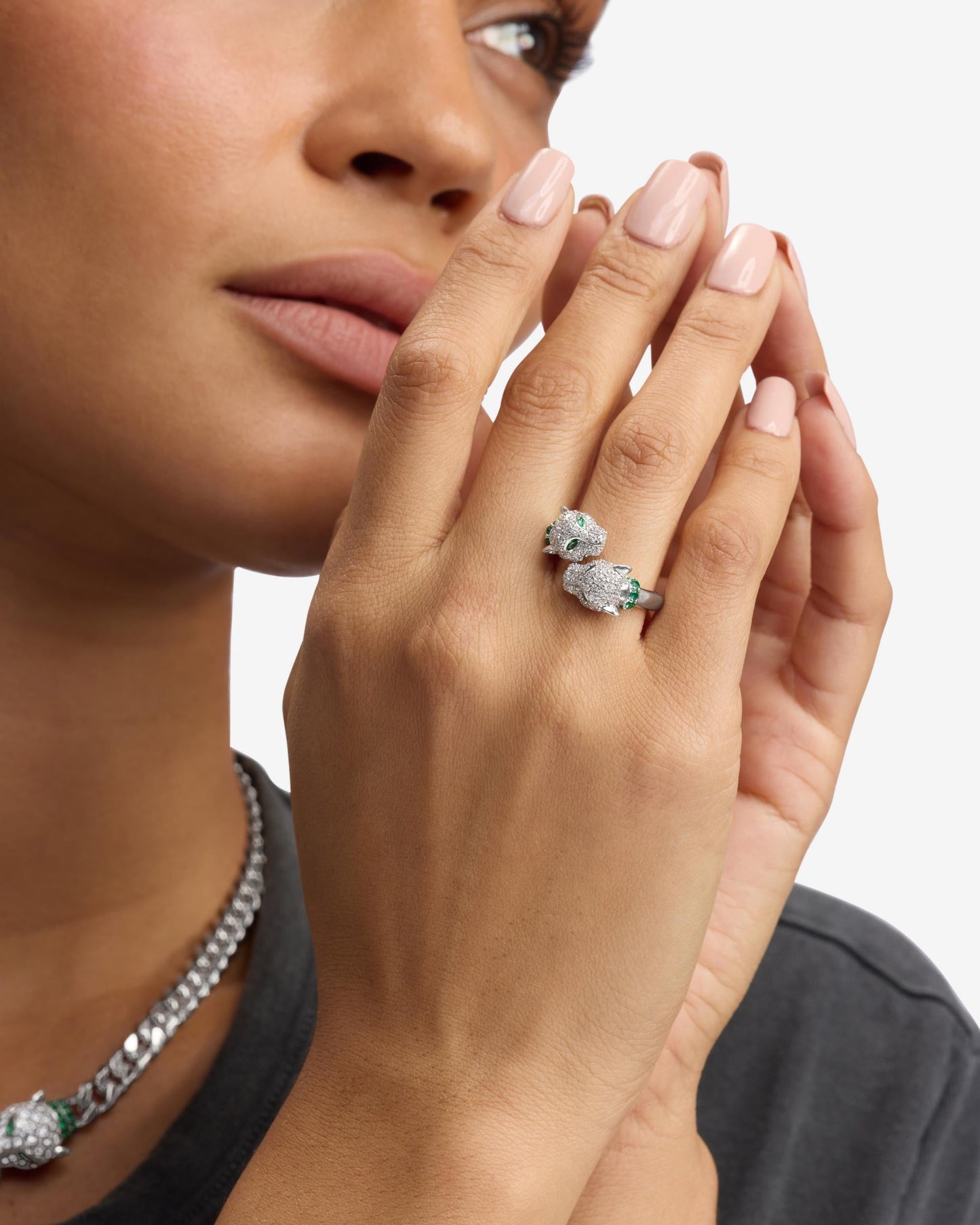 Jaguar Pavé Ring - Silver|White Diamondettes