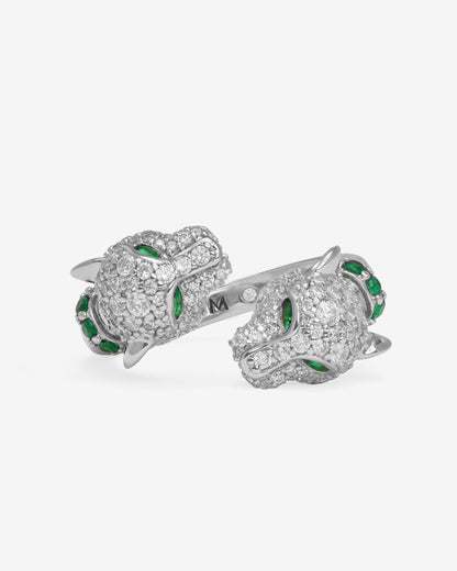 Jaguar Pavé Ring - Silver|White Diamondettes