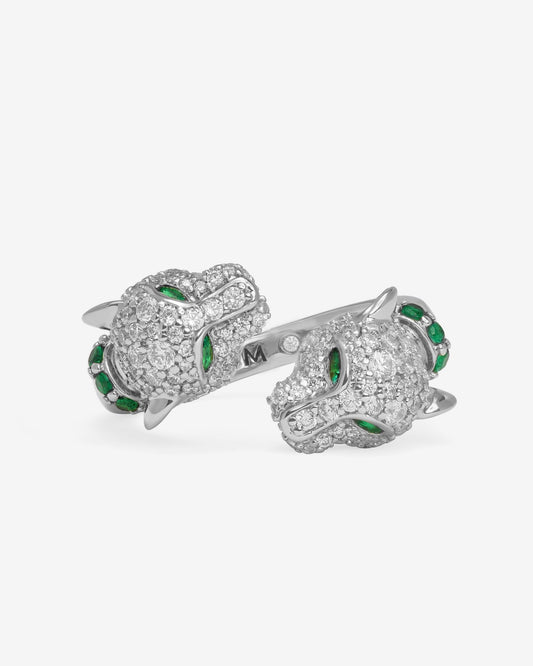 Jaguar Pavé Ring - Silver|White Diamondettes