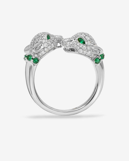 Jaguar Pavé Ring - Silver|White Diamondettes