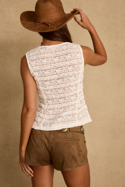 Kristina White Lace Top