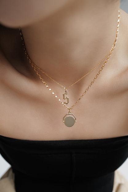 Large Gothic Letter Necklace | 9K Yellow Gold