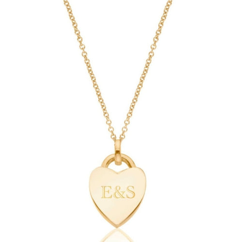 Gold Heart Engraved Necklace
