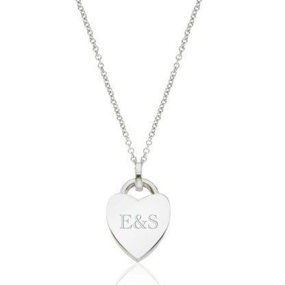 Silver Heart Engraved Necklace
