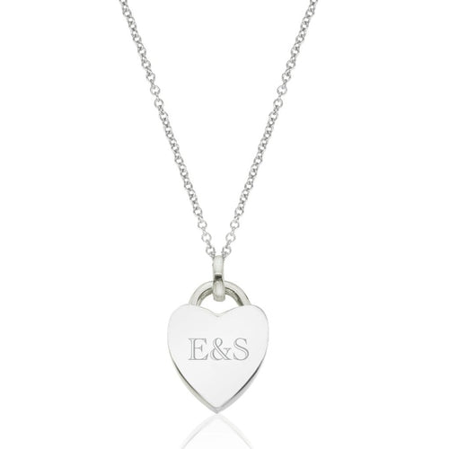 Silver Heart Engraved Necklace