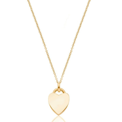 Gold Heart Engraved Necklace