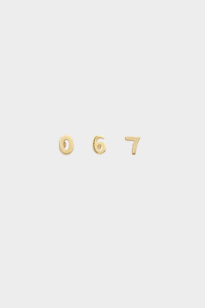 Number Stud | 9K Yellow Gold