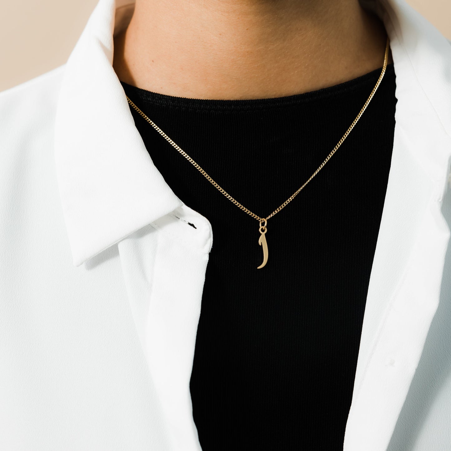 Hanging Arabic Letter Necklace