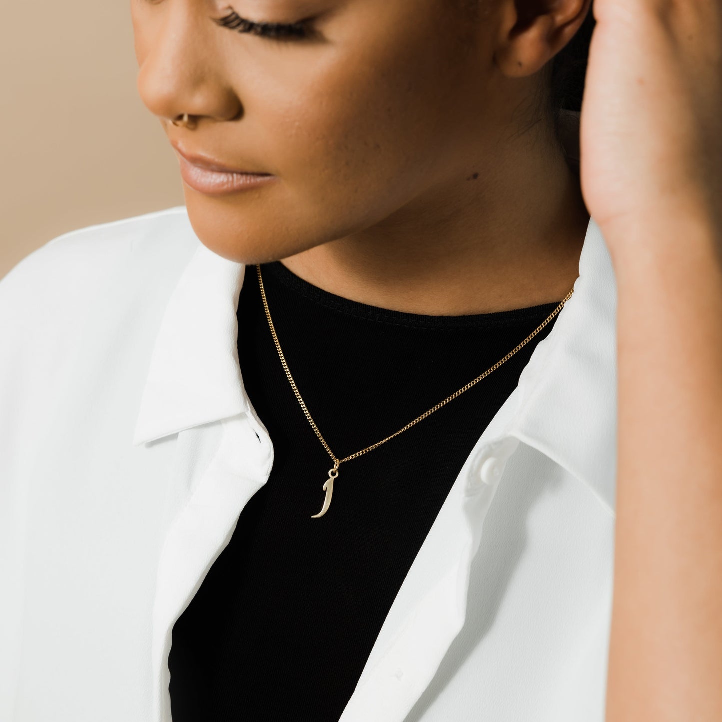 Hanging Arabic Letter Necklace