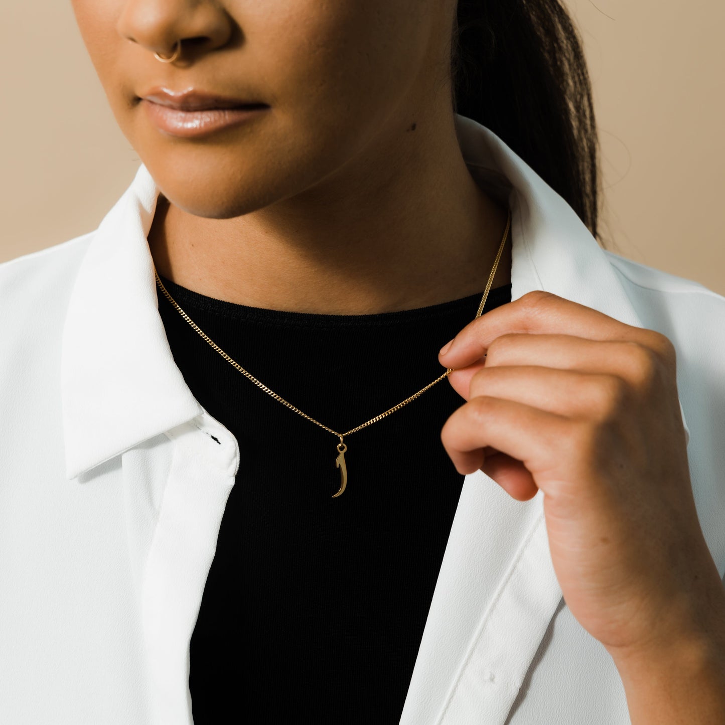 Hanging Arabic Letter Necklace