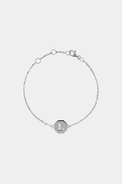 Letter Bracelet | 9K White Gold