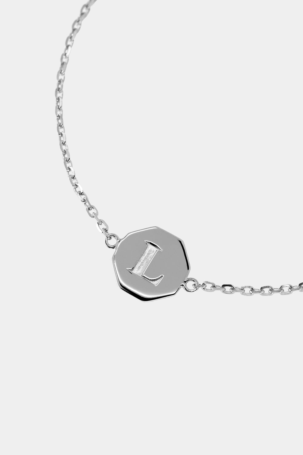 Letter Bracelet | 9K White Gold