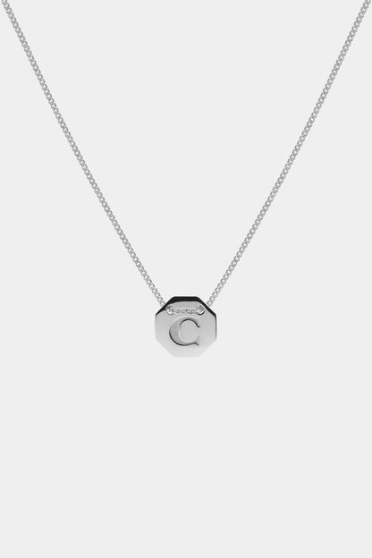 Letter Necklace | 9K White Gold