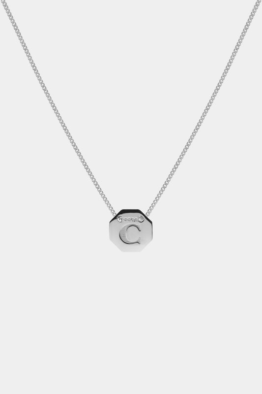 Letter Necklace | 9K White Gold