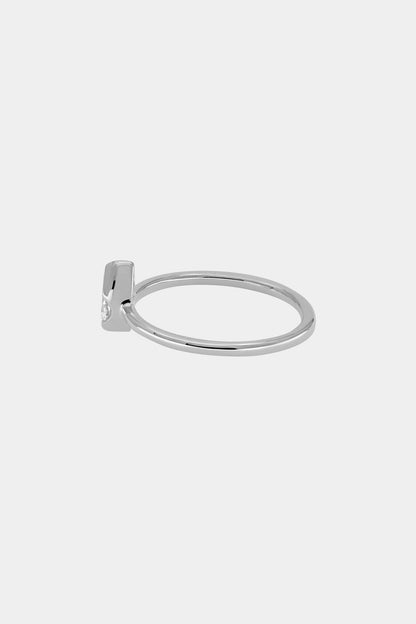 Mini Pear Diamond Ring | 9K White Gold