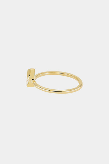 Mini Pear Diamond Ring | 9K Yellow Gold