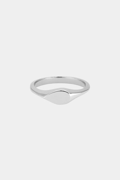 Mini Pear Signet Ring | Silver