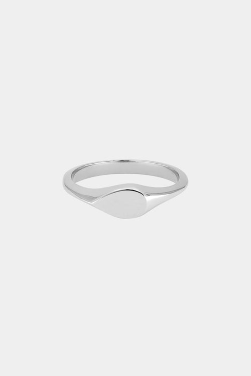 Mini Pear Signet Ring | Silver