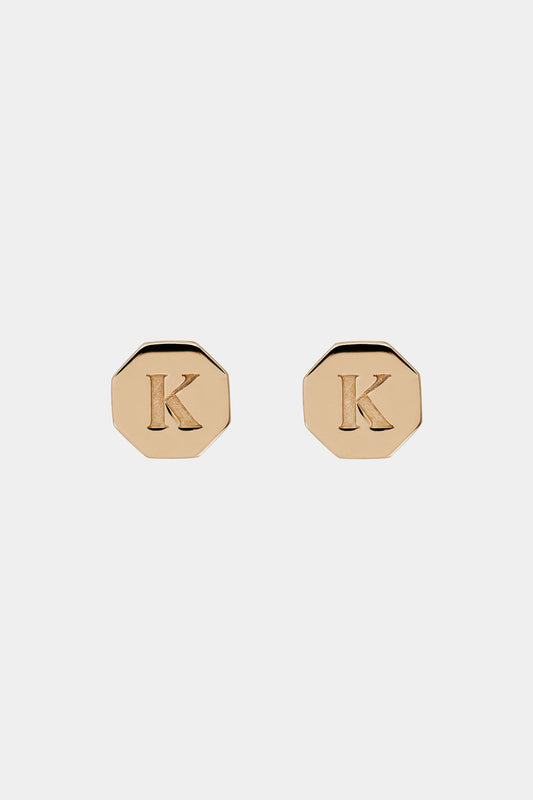 Letter Earrings | 9K Rose Gold