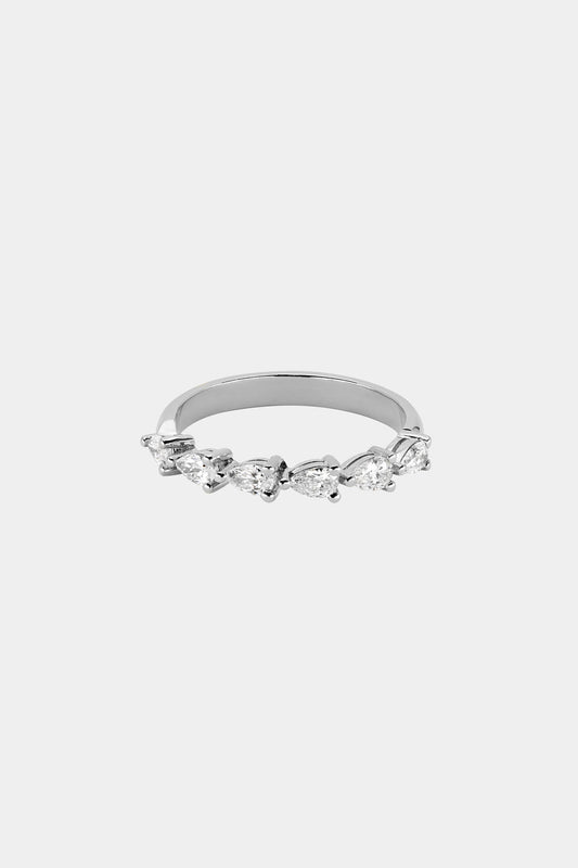 Pear Diamond Ring | 18K White Gold