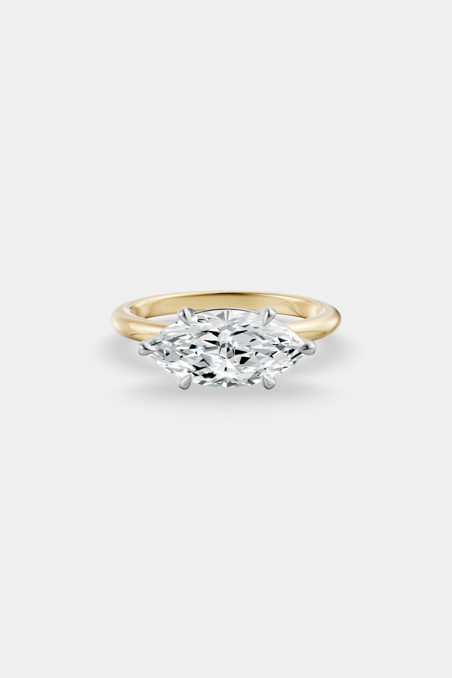 East West Diamond Solitaire Ring | Piccolo Band