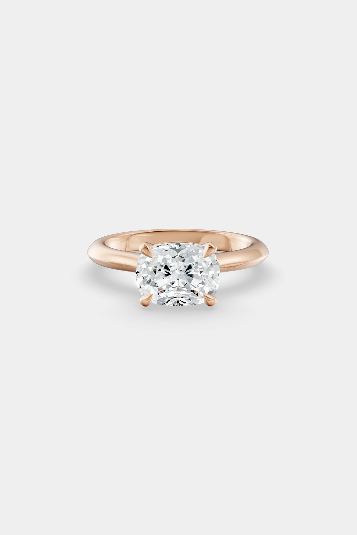 East West Diamond Solitaire Ring | Traditional Band