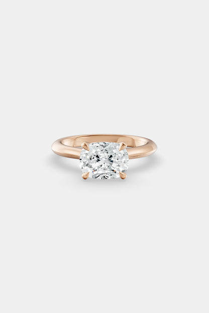 East West Diamond Solitaire Ring | Traditional Band