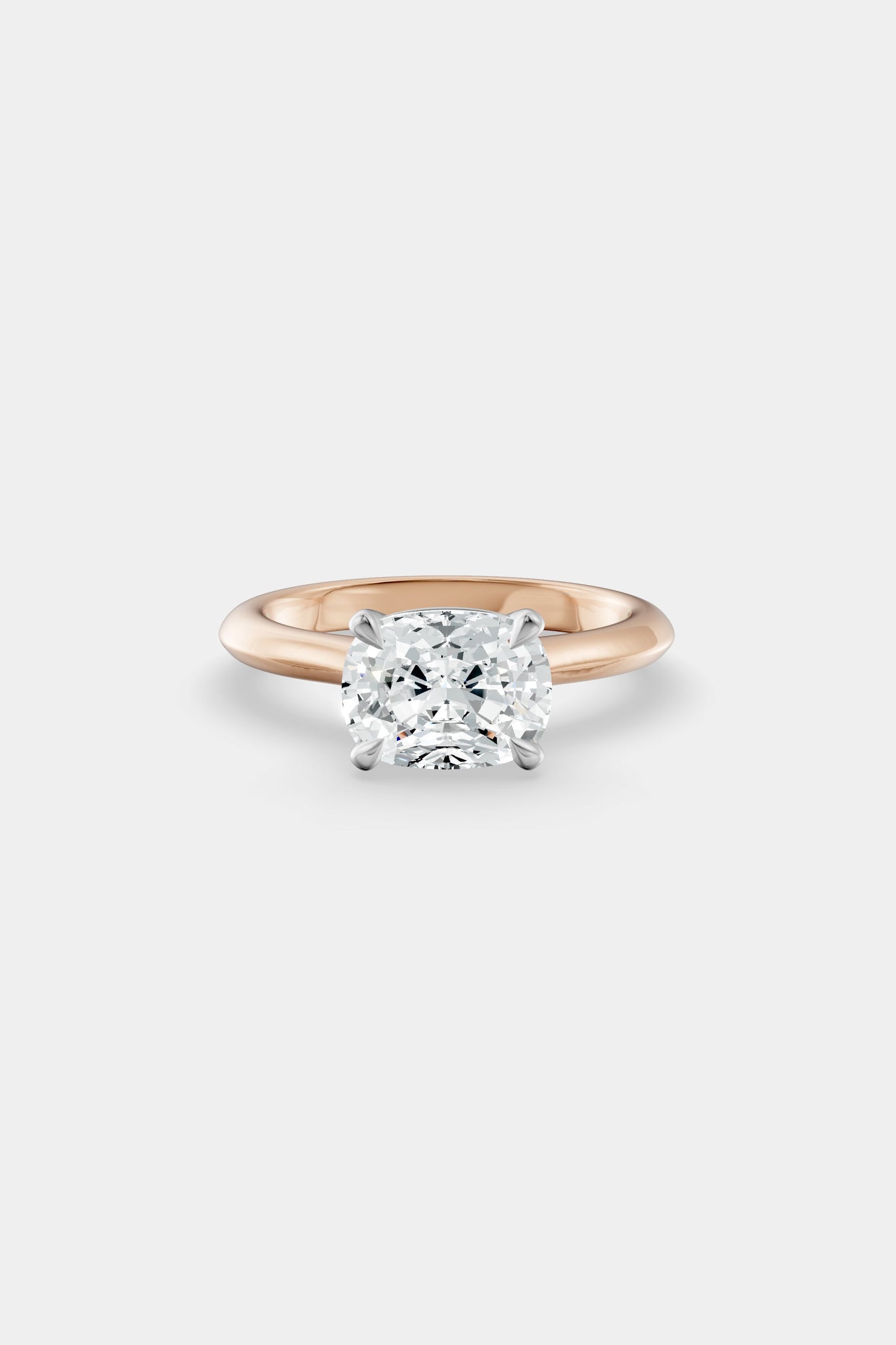 East West Diamond Solitaire Ring | Traditional Band