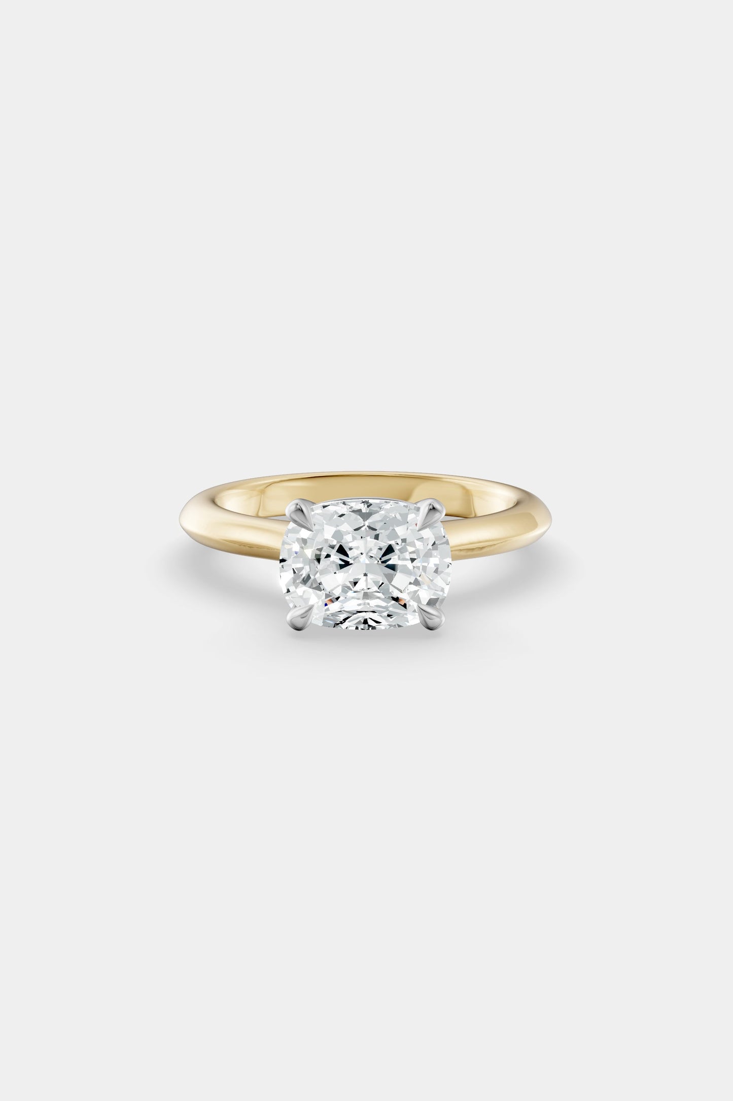 East West Diamond Solitaire Ring | Traditional Band
