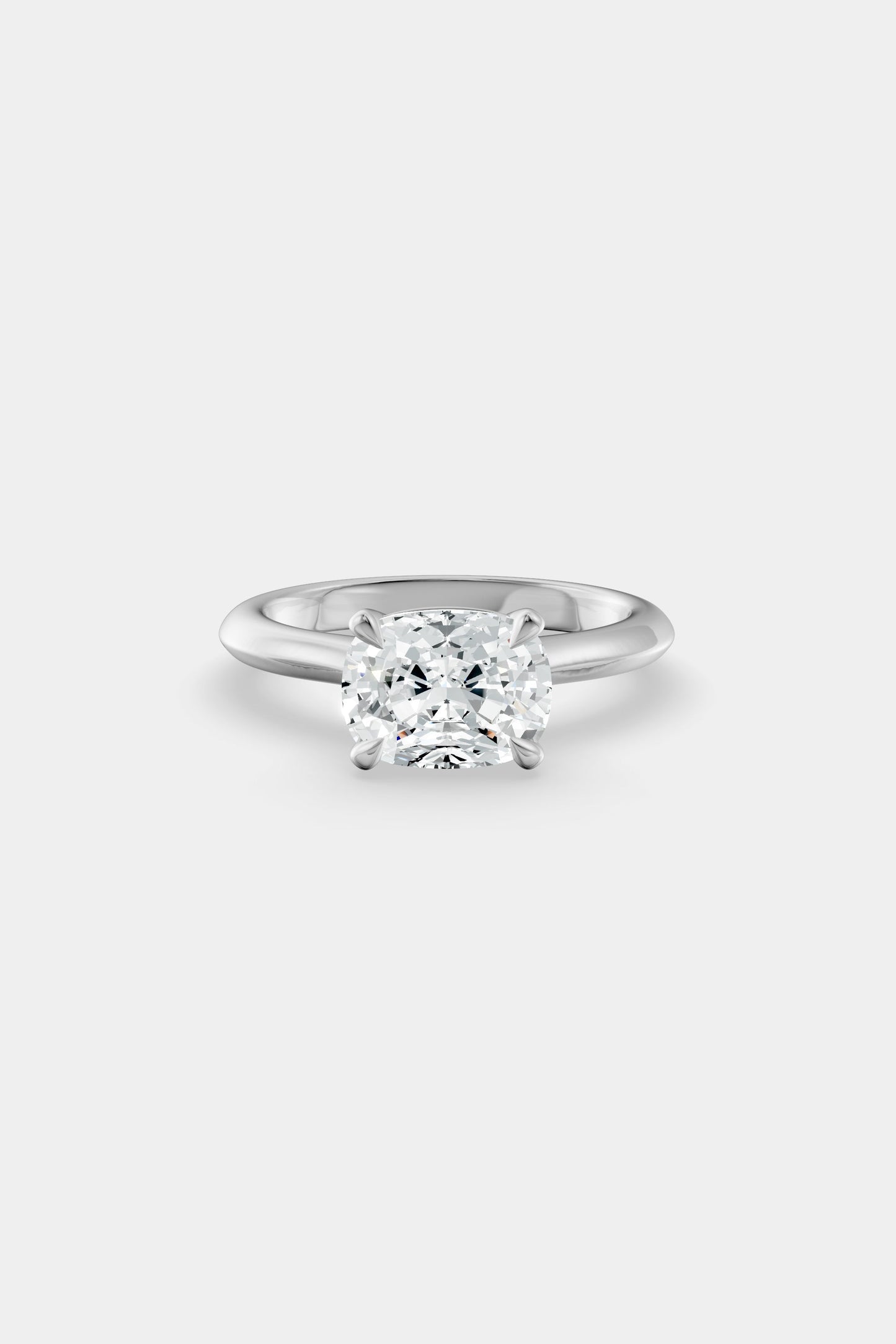 East West Diamond Solitaire Ring | Traditional Band
