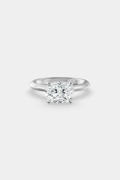 East West Diamond Solitaire Ring | Traditional Band