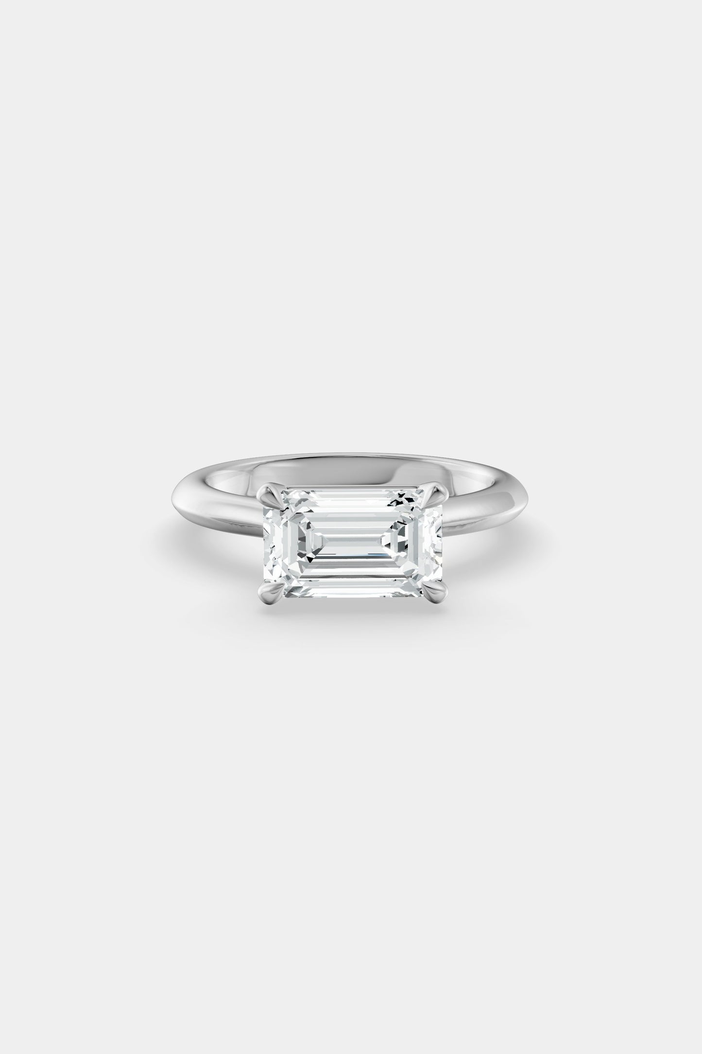 East West Diamond Solitaire Ring | Traditional Band