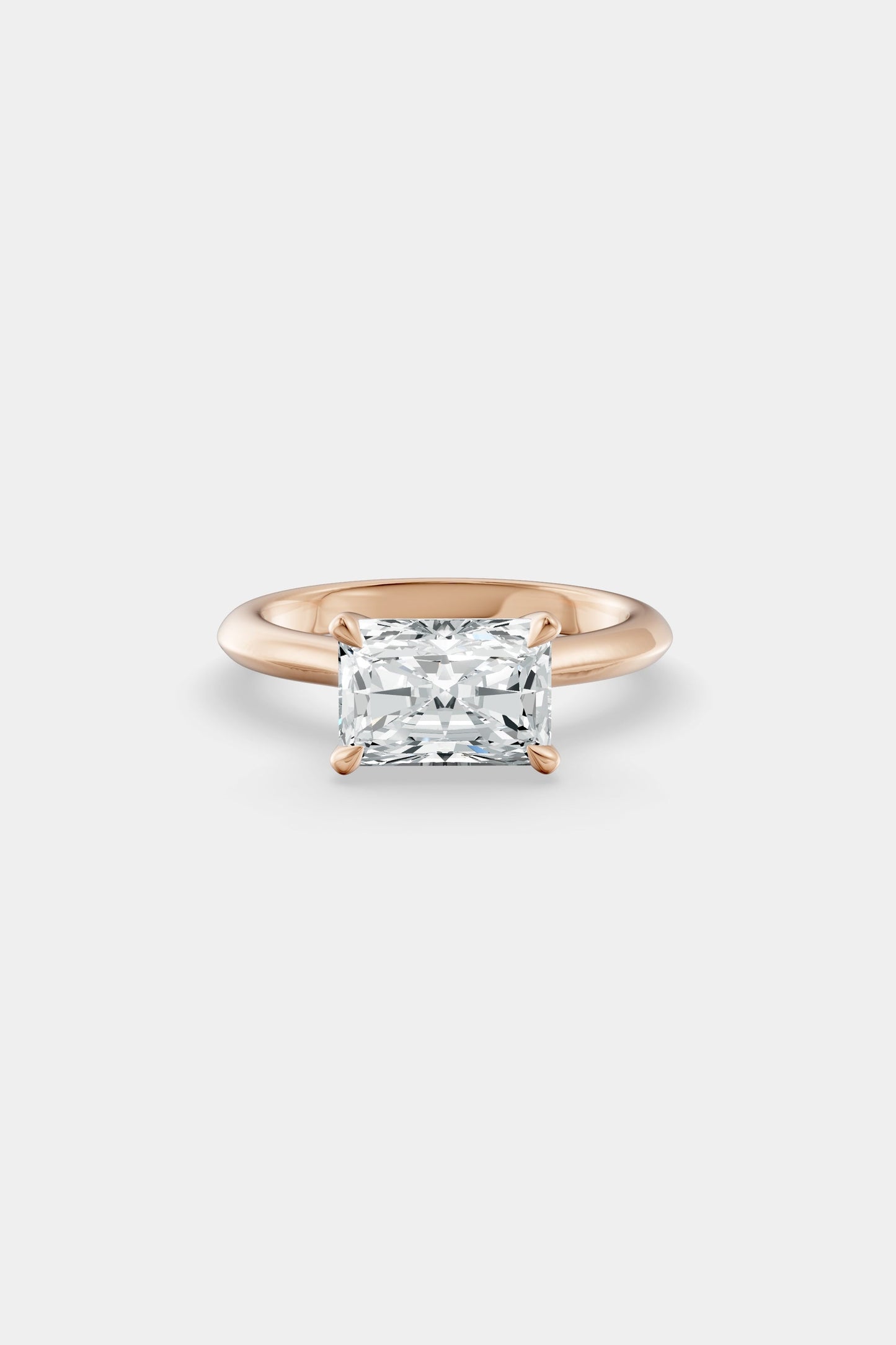 East West Diamond Solitaire Ring | Traditional Band