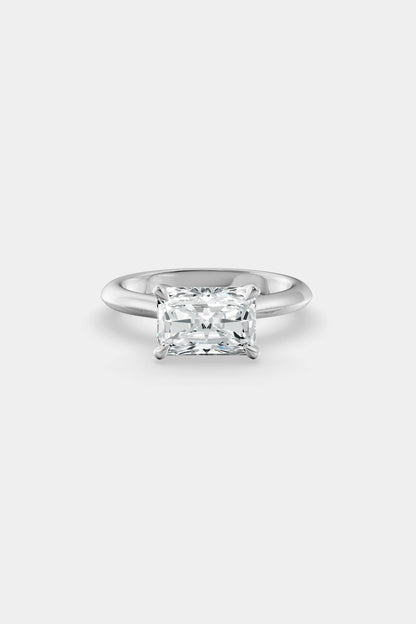 East West Diamond Solitaire Ring | Traditional Band