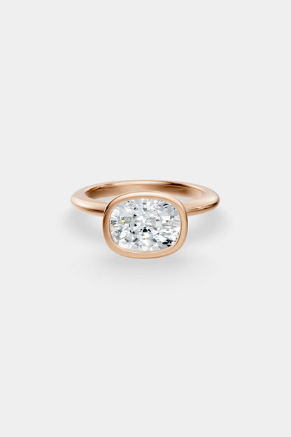 East West Diamond Bezel Solitaire Ring | Gwen Band