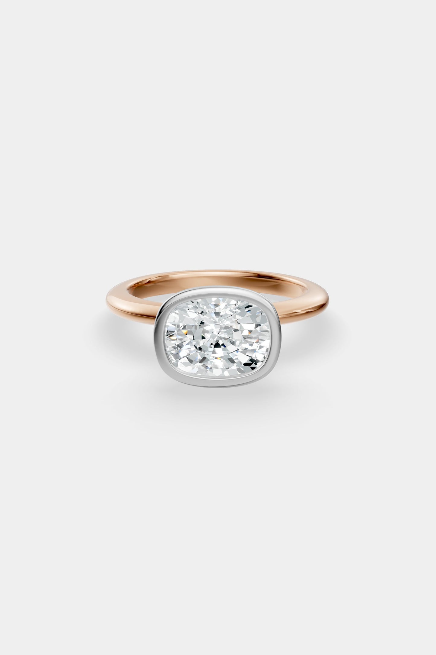 East West Diamond Bezel Solitaire Ring | Gwen Band
