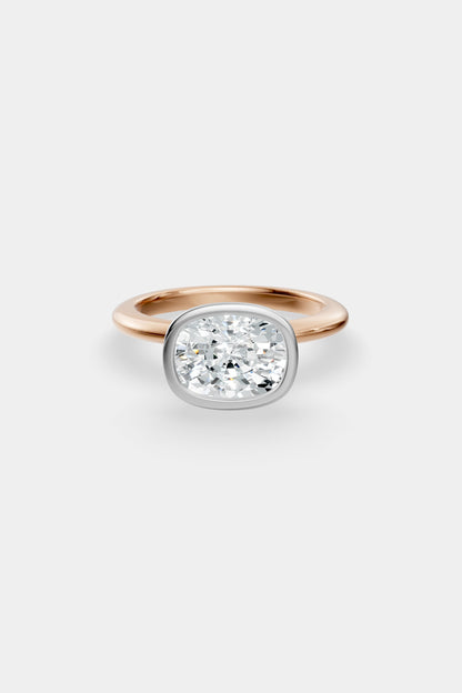 East West Diamond Bezel Solitaire Ring | Gwen Band
