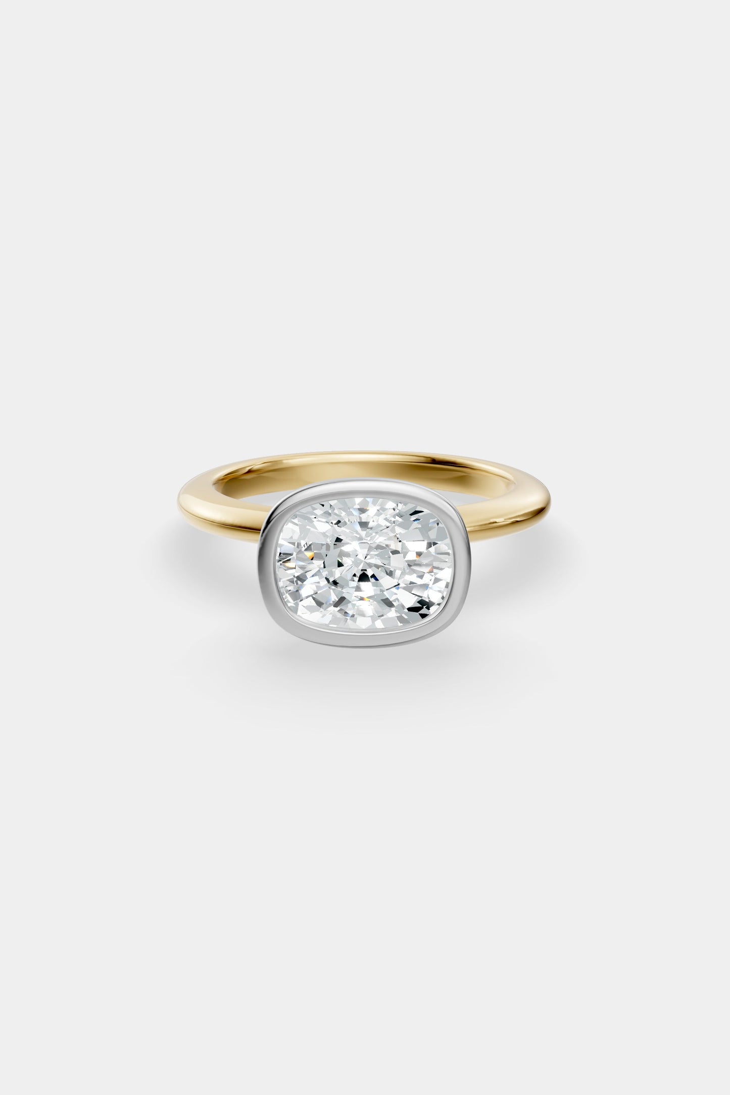 East West Diamond Bezel Solitaire Ring | Gwen Band