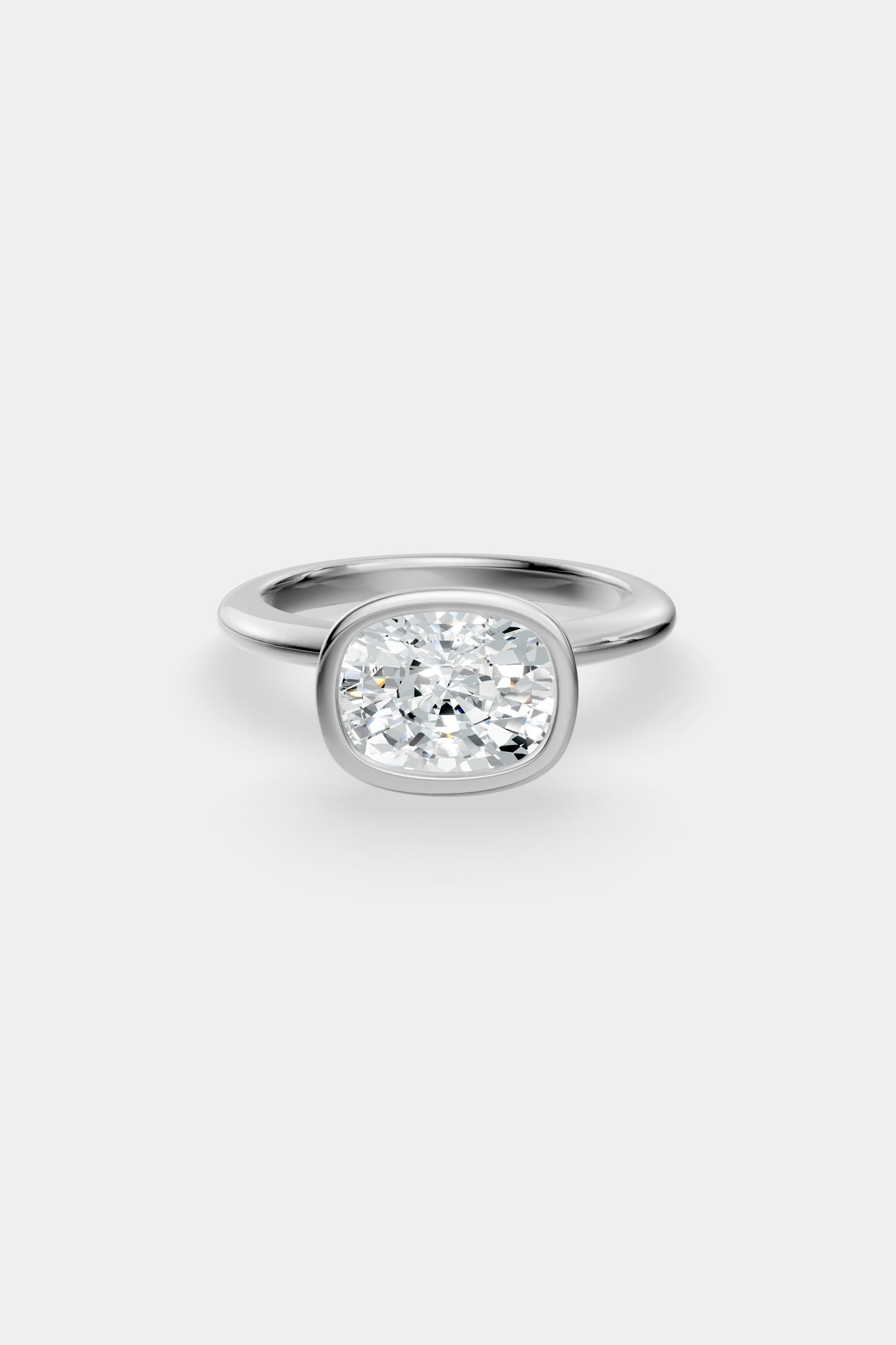 East West Diamond Bezel Solitaire Ring | Gwen Band